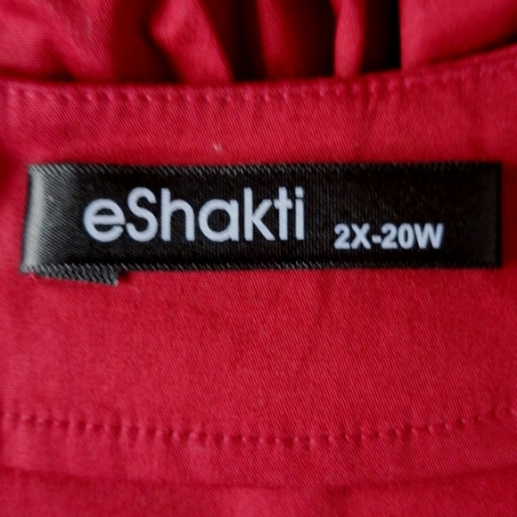 eShakti Red Burgundy Whimsigoth Witchy A-Line Midi Dress W/Pockets Plus Size 2X - Picture 12 of 14